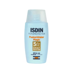 فلوئید ضدآفتاب بدون رنگ ایزدین SPF50 مدل Fusion Water Magic | حجم 50 میلی‌ل